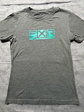 FXR Gray Logo Graphic Jersey Knit Men's Crew Neck Short Sleeve T-Shirt Size S